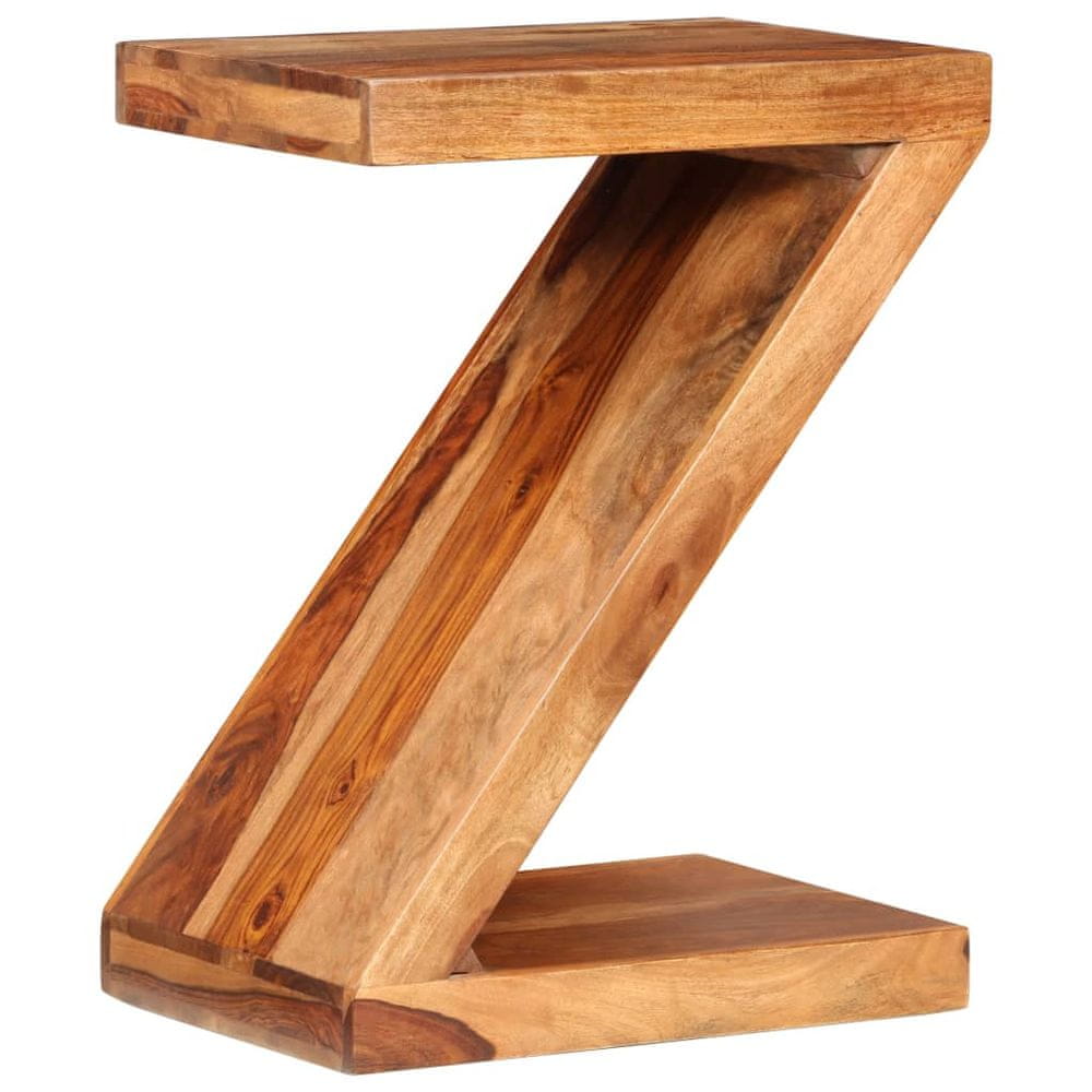 Vidaxl Príručný stolík v tvare Z, drevený masív sheesham